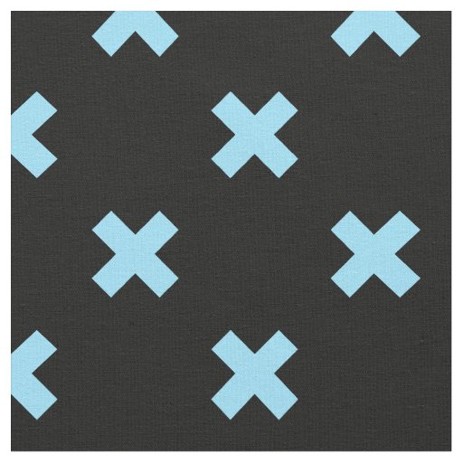 Baby blue cross stitches on black fabric