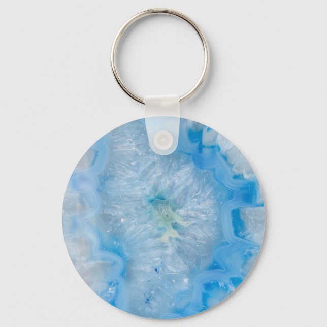 Baby Blue Crystal Agate Keychain (Front)