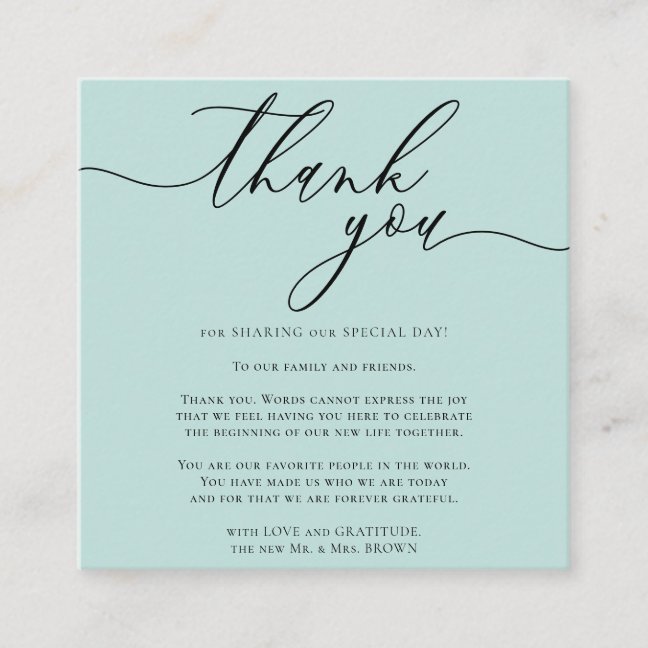 Baby Blue Custom Photo Thank You Enclosure Card