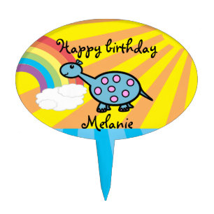 Baby blue dinosaur Cake Topper