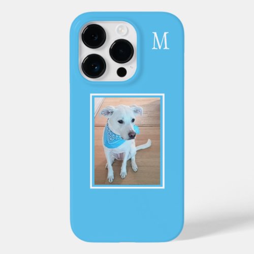 Baby Blue Dog Lover One Photo Single Initial Case_Mate iPhone 14 Pro Case