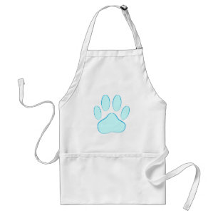 Baby Blue Dog Pawprint Adult Apron