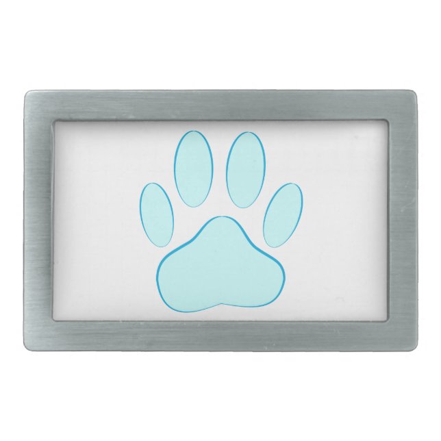 Baby Blue Dog Pawprint Belt Buckle (Front)