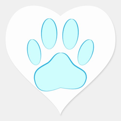 Baby Blue Dog Pawprint Heart Sticker