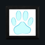 Baby Blue Dog Pawprint Keepsake Box<br><div class="desc">Cartoon dog pawprint in blue.</div>