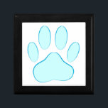Baby Blue Dog Pawprint Keepsake Box<br><div class="desc">Cartoon dog pawprint in blue.</div>