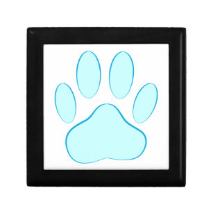 Baby Blue Dog Pawprint Keepsake Box