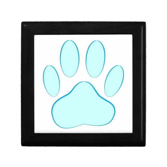 Baby Blue Dog Pawprint Keepsake Box (Front)