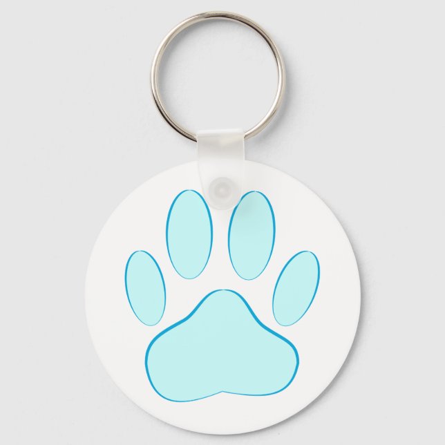 Baby Blue Dog Pawprint Keychain (Front)