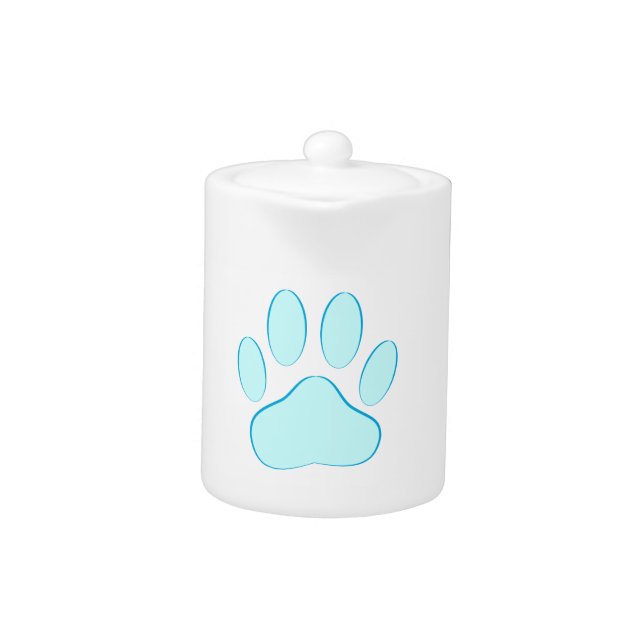 Baby Blue Dog Pawprint Teapot (Front)