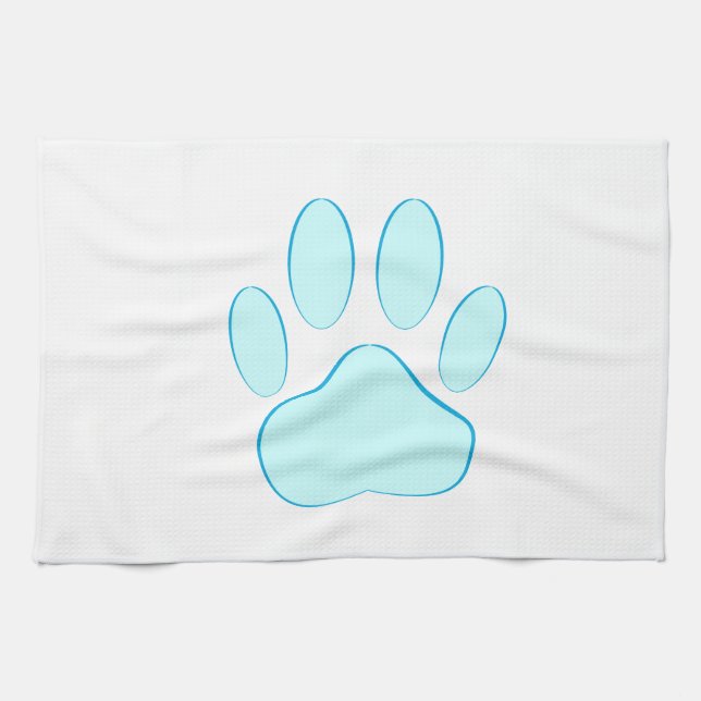 Baby Blue Dog Pawprint Towel (Horizontal)