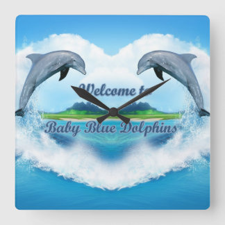 Baby Blue Dolphin Clock