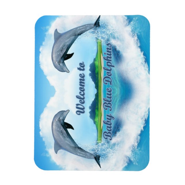 Baby Blue Dolphin Magnet (Vertical)