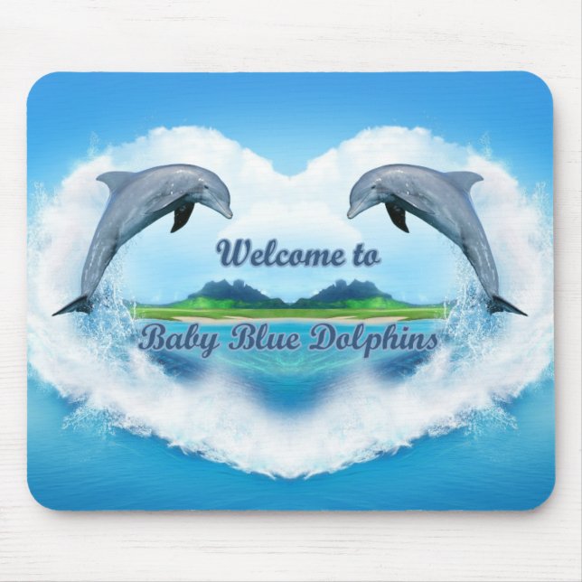 Baby Blue Dolphin Mouse Pad (Front)