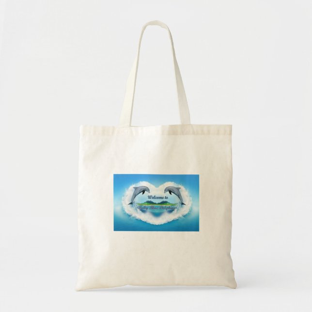 Baby Blue Dolphin Tote Bag (Front)