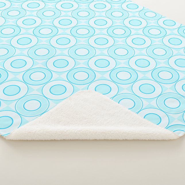 Baby Blue Donut Check Sherpa Blanket (3/4)