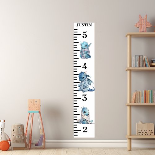 Baby Blue Dragon  Watercolor Growth Chart 