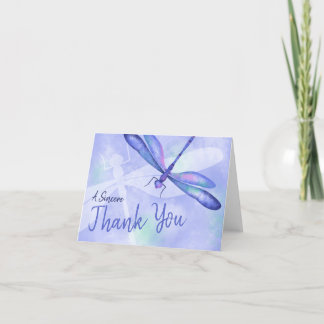 Baby Blue Dragonfly Bat Mitzvah Thank You Card