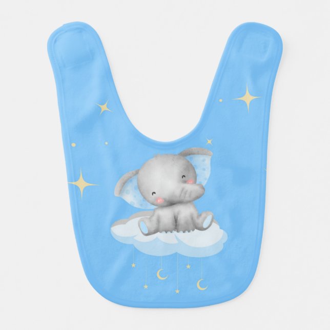 Baby Blue Elephant Burp Cloth (Front)
