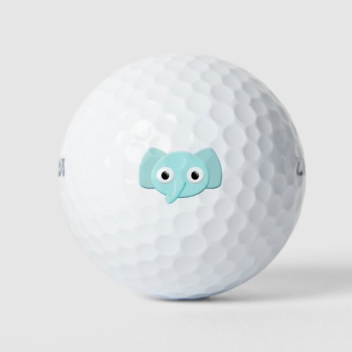 Baby Blue Elephant Drawing Golf Balls