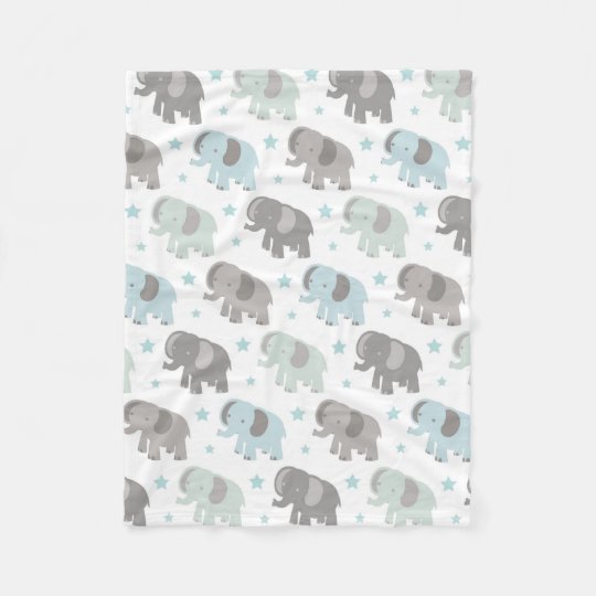 Baby Blue Elephant Fleece Blanket
