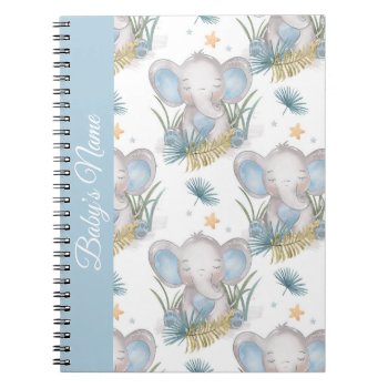 Baby Blue Elephant Infant Shower Gift Notebook by Precious_Baby_Gifts at Zazzle