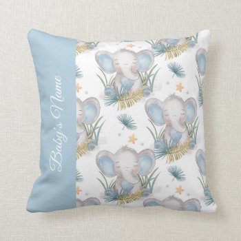 Baby Blue Elephant Infant Shower Gift Throw Pillow by Precious_Baby_Gifts at Zazzle