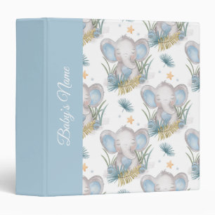 Baby Blue Elephant Infant Shower Photos 3 Ring Binder
