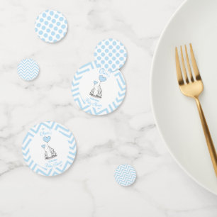 Baby Blue Elephant Personalized Baby Shower Confetti
