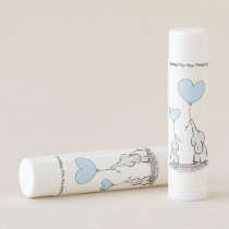 Baby Blue Elephant with Heart Balloons Lip Balm