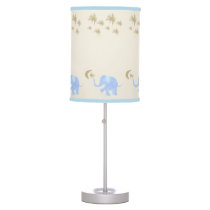 Baby Blue Elephants under Starry Sky Nursery Table Lamp