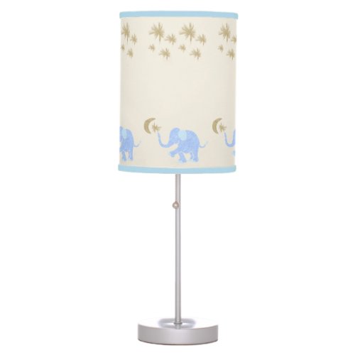 Baby Blue Elephants under Starry Sky Nursery Table Lamp