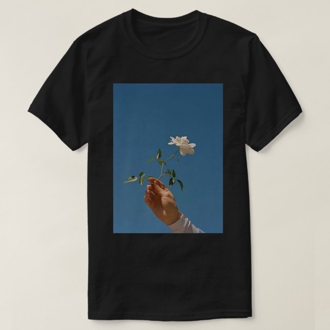 baby blue esthetic flowers teen girls men women s T-Shirt (Design Front)