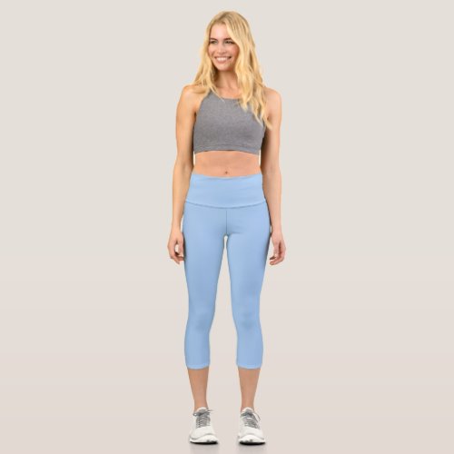 Baby blue eyes solid color  capri leggings