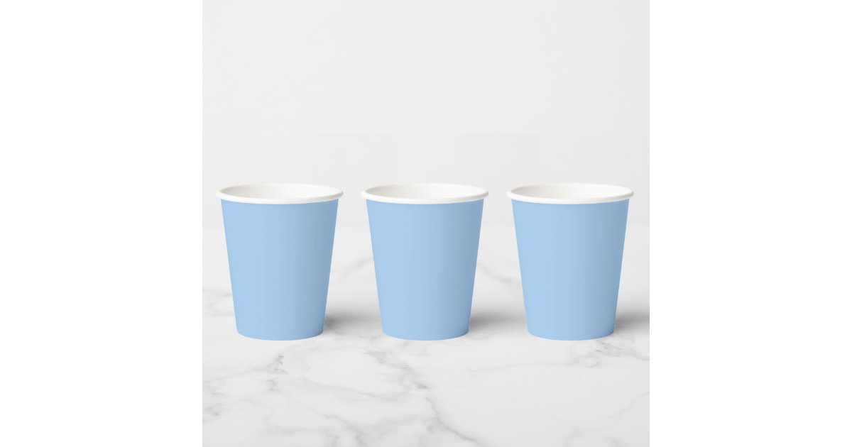Baby blue eyes (solid color) paper cups Zazzle
