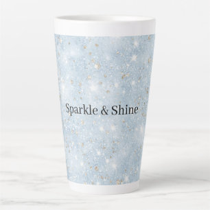 Baby Blue Faux Glitter Latte Mug