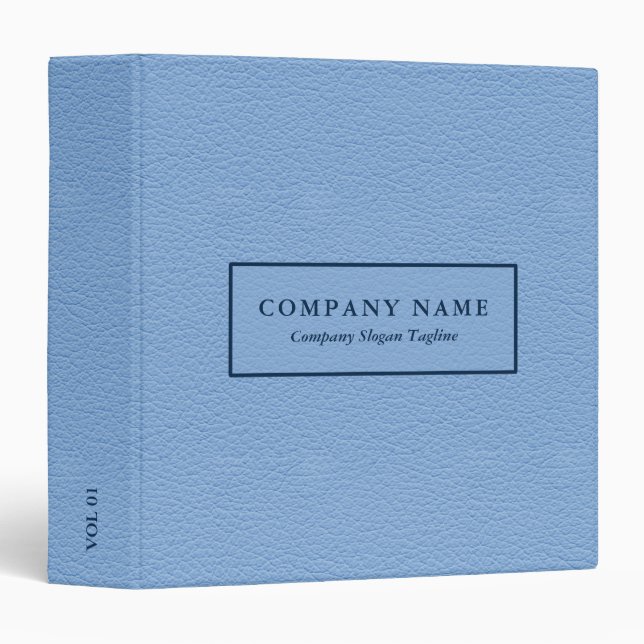 Baby Blue Faux Leather Look   3 Ring Binder (Front/Spine)