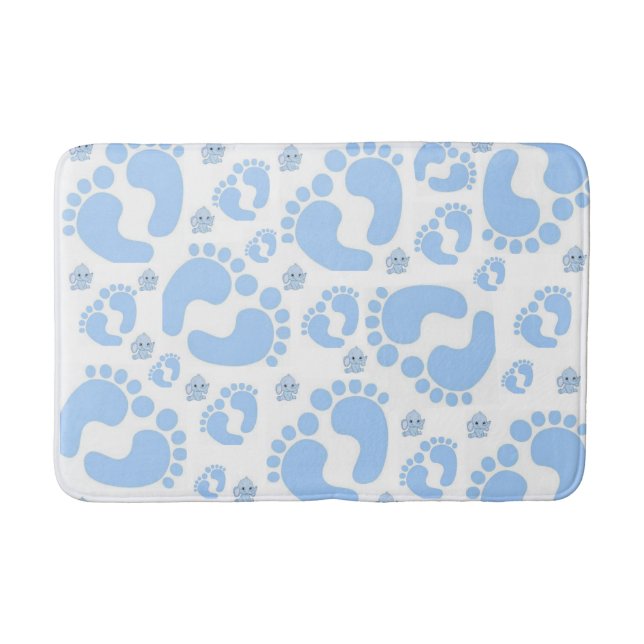 Baby Blue Feet Boy Bathroom Bath Mat (Front)