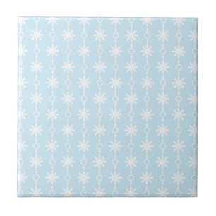 Baby Blue Floral and Circle Print Tile