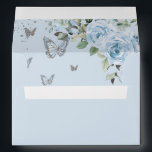 Baby Blue Floral Butterflies Quinceañera Birthday Envelope<br><div class="desc">Personalize these pretty baby blue floral envelopes easily and quickly, simply click the Edit Using Design Tools button to further edit the text, change font styles and font colors. Featuring beautiful watercolor baby blue flowers and silver and blue butterflies. The butterflies are movable, resizable, multipliable and removable. Perfect for Quinceañera,...</div>
