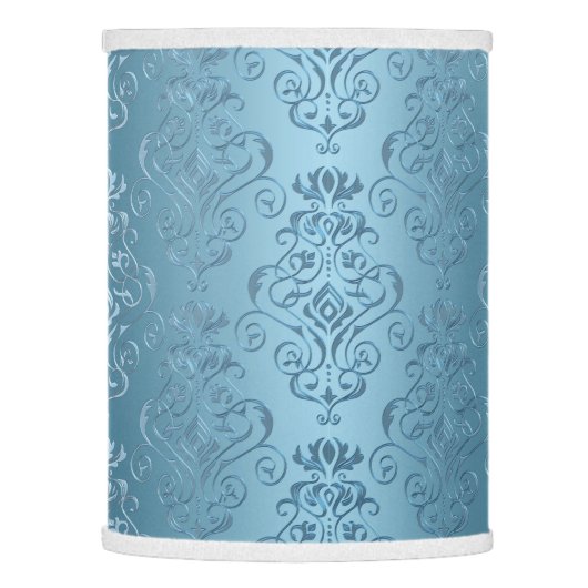 Baby Blue Floral Damask Lamp Shade (Left)