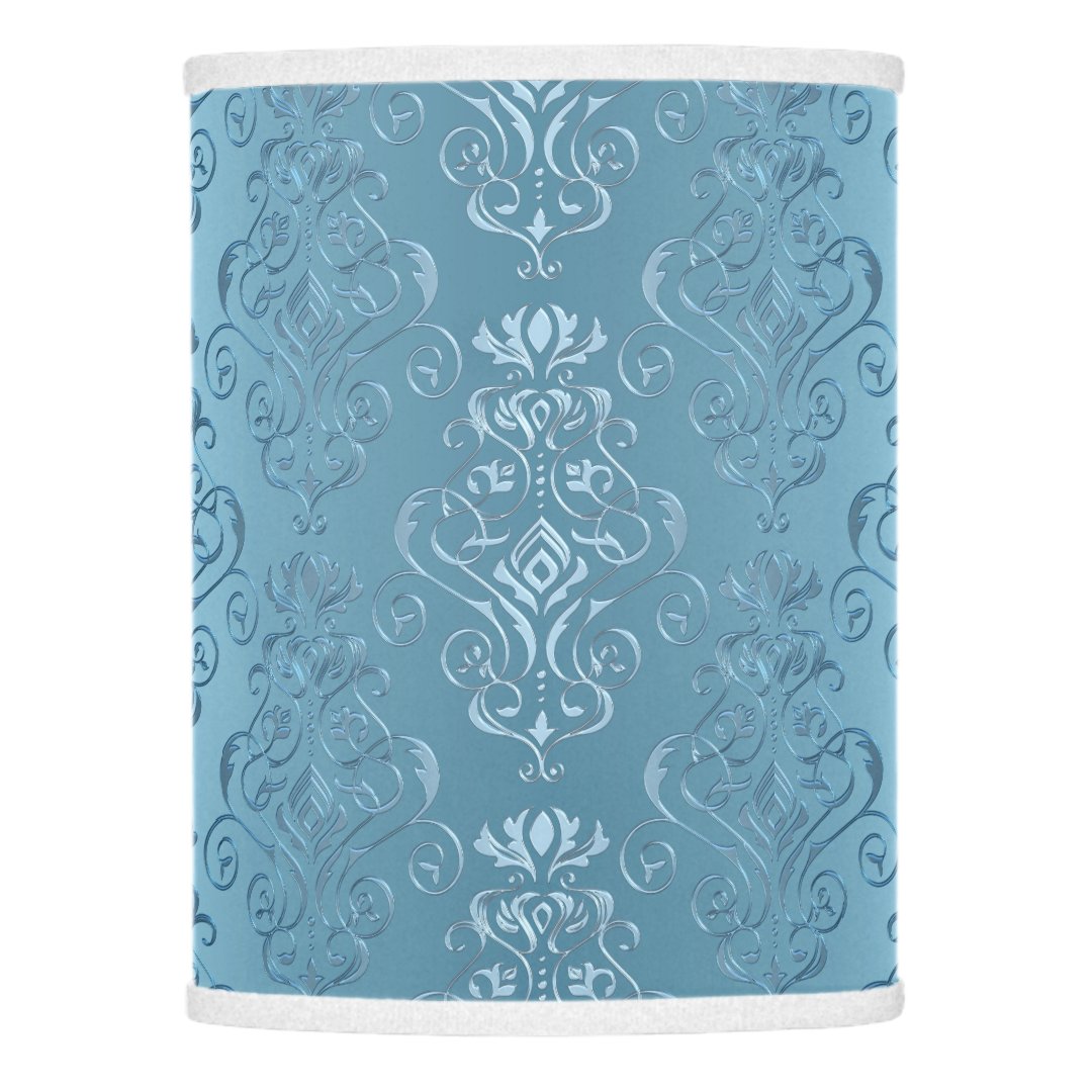 Baby Blue Floral Damask Lamp Shade Zazzle