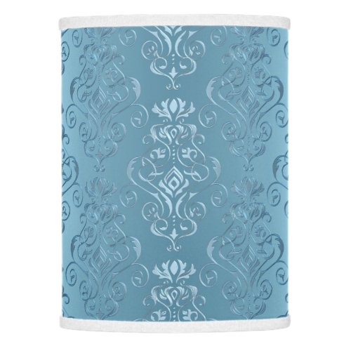 Baby Blue Floral Damask Lamp Shade