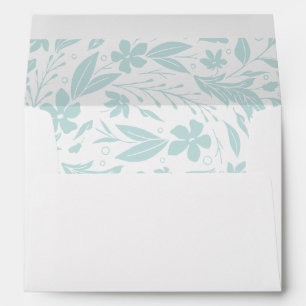 Baby Blue Floral Liner with Return Address Envelope