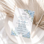 Baby Blue Floral Princess Glass Shoe Quinceañera Invitation<br><div class="desc">Personalize this soft baby blue floral Quinceañera / Sweet 16 birthday invitation easily and quickly. Simply click the customize it further button to edit the texts, change fonts and fonts colors. Featuring pretty pastel baby blue flowers, delicate greenery, a fairy tale princess castle and a glass slipper. Matching items available...</div>