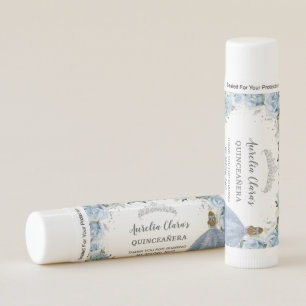Baby Blue Floral Quinceañera Blonde Princess Dress Lip Balm