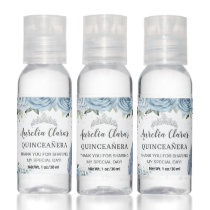 Baby Blue Floral Quinceañera Princess Dress Crown Hand Sanitizer
