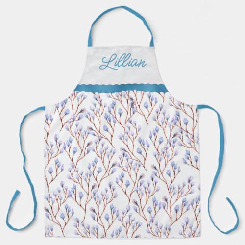 Baby Blue Flowers Apron
