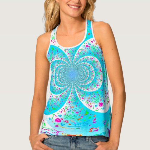 Baby Blue Funky Spiral Tank Top