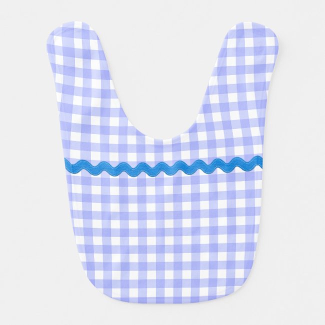 Baby Blue Gingham Check Felt Look Bric-a-brac Cute